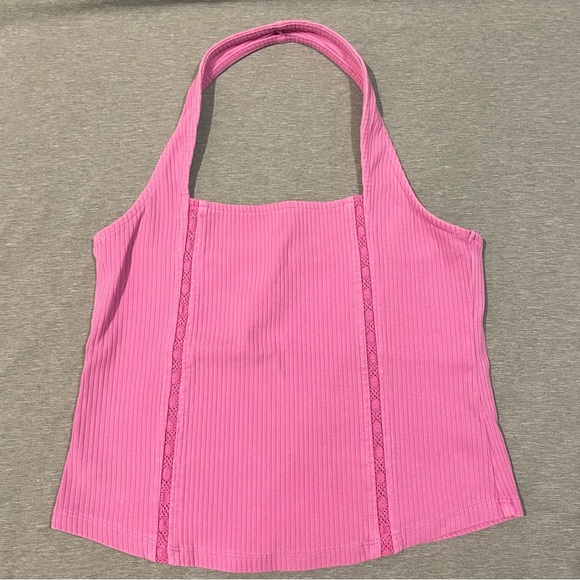 American Girl Tops - American Eagle Pink Halter Top Size Medium Y2K Summer